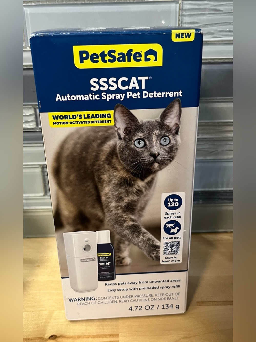 PetSafe SSSCAT Automatic Spray Pet Deterrent - Blue, White, Yellow